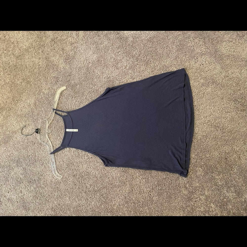 Blue High Neck Tank Top